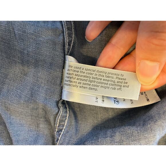 Eddie Bauer Women XL LongSleeve ButtonUp All Tencel Lyocell Shaded Blue Collared - Picture 15 of 15